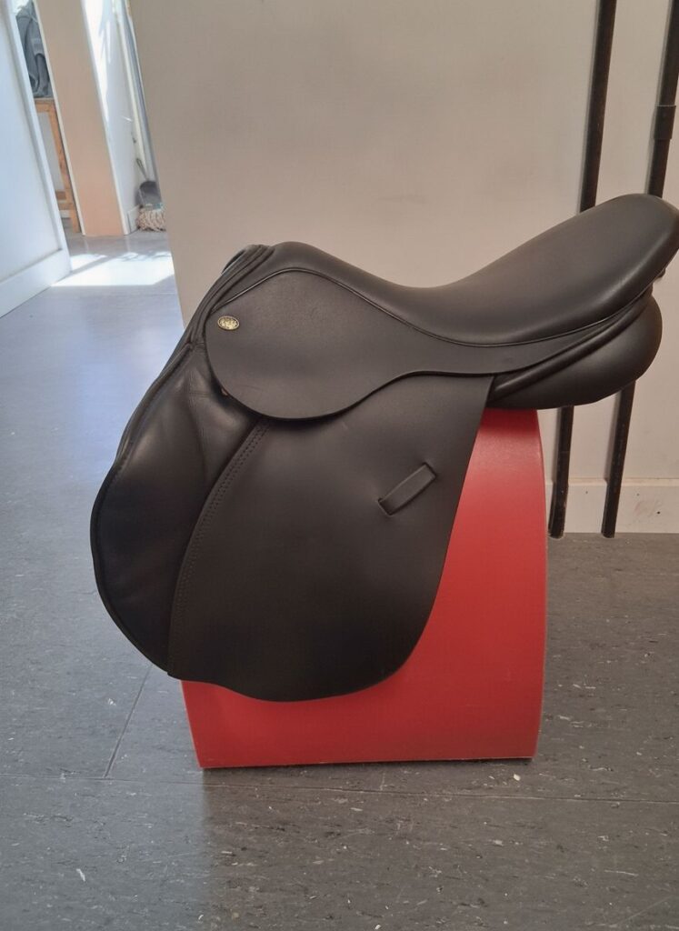 Black leather general-purpose saddle at The Newark Saddler